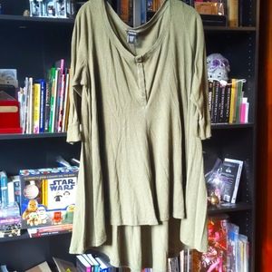 Torrid olive green high low top size 14 1x